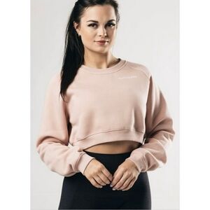 $50/2 Alphalete Cropped Classic Crew Sweatshirt in Vintage Rose